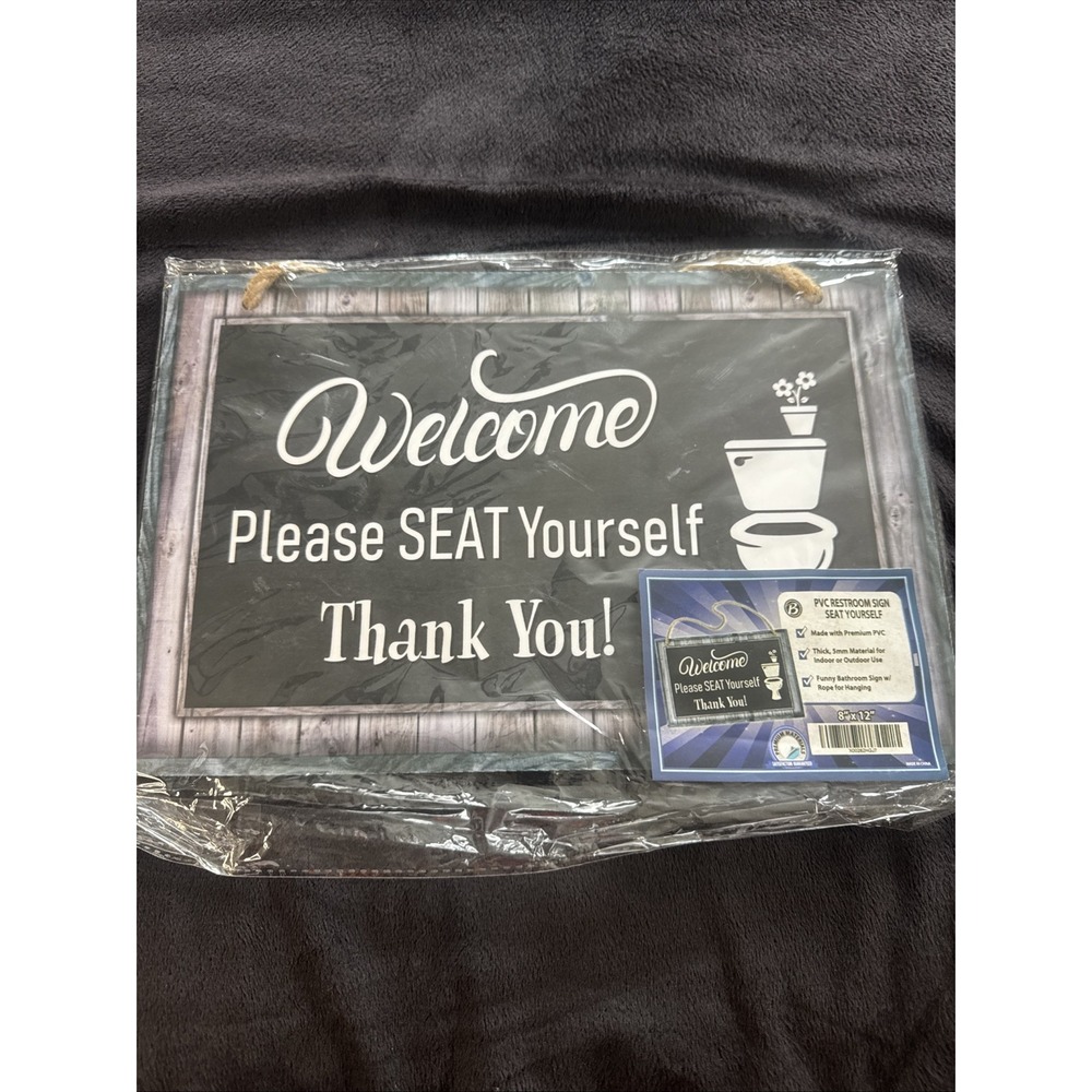 Bathroom Decor "Welcome Please Seat Yourself Thank‎ You" NEW